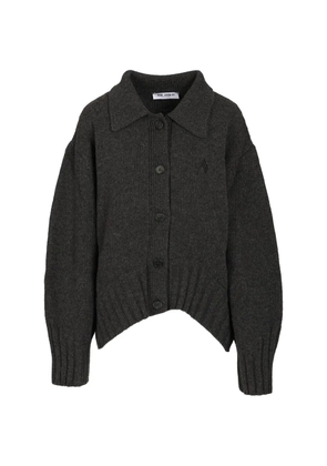 The Attico logo-embroidered cardigan - Grey
