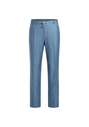 Eleventy drawstring pressed-crease trousers - Blue