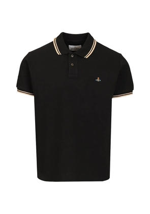 Vivienne Westwood Orb-embroidered tipped polo shirt - Black