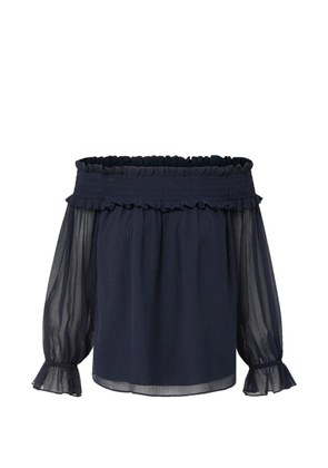 Veronica Beard Callum off-shoulder ruffled blouse - Blue