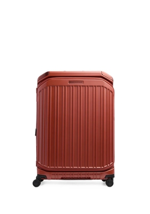 PIQUADRO large expandable ridged suitcase - Red