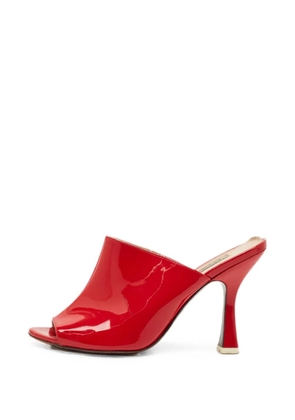 The Attico leather heeled sandals - Red