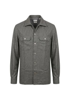 Brunello Cucinelli press-stud wool shirt - Grey