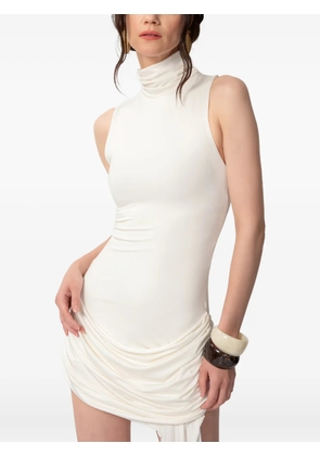 CONCEPTO Noe ruched draped mini dress - Neutrals