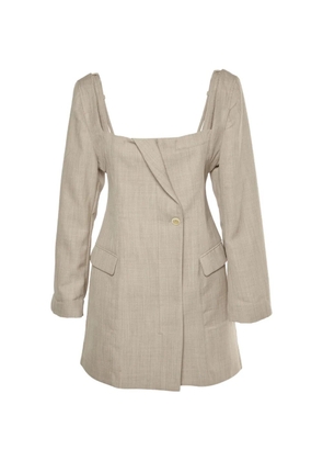 Jacquemus Pre-Owned La Montagne square-neck midi dress - Neutrals