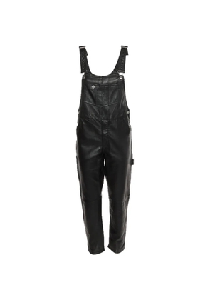 Moschino Pre-Owned side-buttoned leather-effect overalls - Black