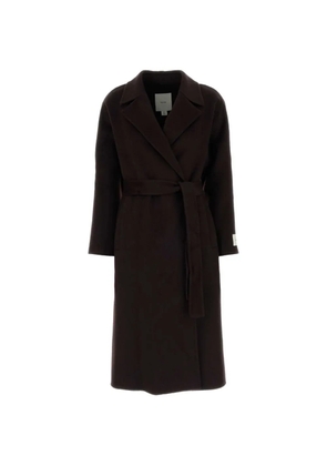 Calvin Klein belted storm-flap coat - Brown