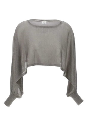 Kangra lurex-detailed top - Silver
