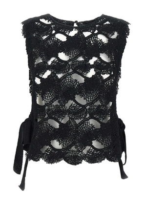 Kangra crochet-knit top - Black
