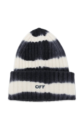 Off-White tie-dye ribbed-knit beanie hat