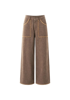 estudio niksen wide-leg trousers - Brown