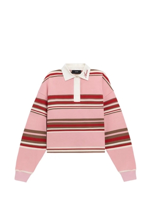 AMIRI striped oversized long-sleeve polo - Pink
