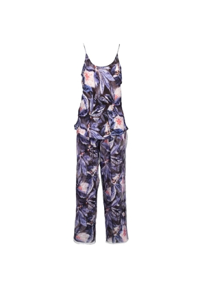 Giorgio Armani Pre-Owned floral-print wide trousers set - Purple