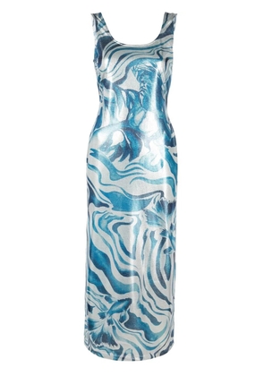 Alberta Ferretti swirl print dress - Blue