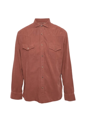 Brunello Cucinelli Vintage long-sleeved corduroy shirt - Orange