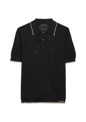 Prada silk and cotton polo shirt - Black