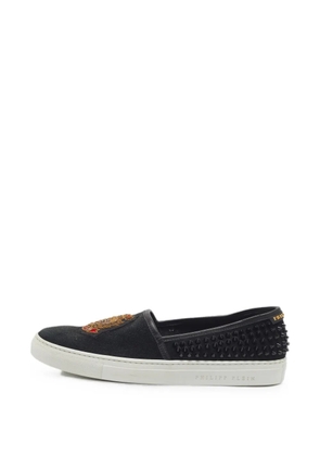 Christian Louboutin Pre-Owned Spike embroidered sneakers - Black