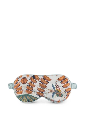 Shanghai Tang embroidered silk eye mask - Blue