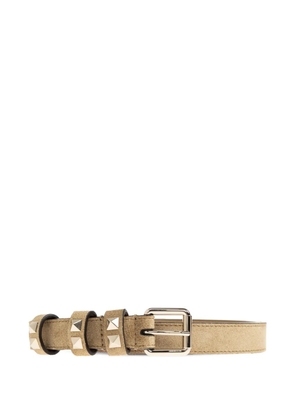 Valentino Garavani Rockstud suede belt - Neutrals