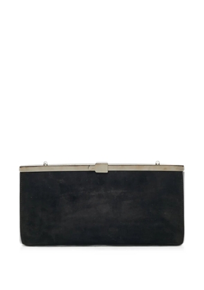 Christian Louboutin Pre-Owned Palmette suede clutch bag - Black