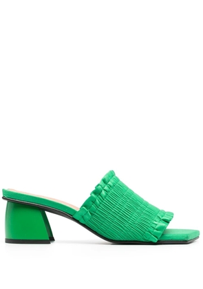 GANNI Smock 65mm mules - Green