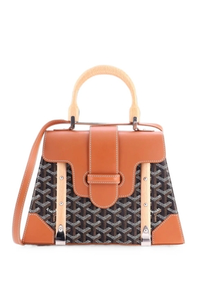 Goyard Pre-Owned Saigon Top Handle Bag Coated Canvas with Leather PM satchel - Brown