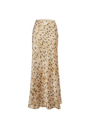Vassia Kostara leopard-print satin midi skirt - Neutrals