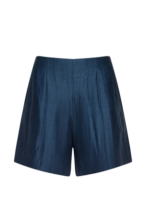 L'Agence Hadleigh pleated linen shorts - Blue