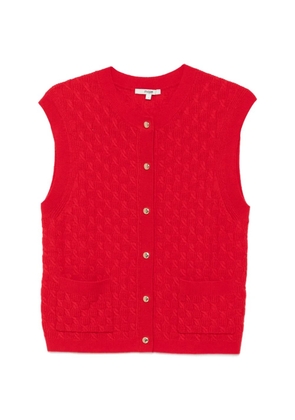 Maje cable-knit sleeveless cardigan - Red