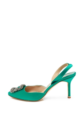 Manolo Blahnik Hangisi buckle slingback pumps - Green