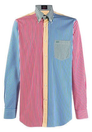 Paul & Shark striped colour-block shirt - Red