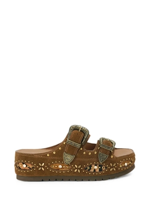 Kurt Geiger London Western buckle platform sandals - Brown