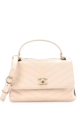 CHANEL Pre-Owned Chevron Chic Top Handle Bag Chevron Calfskin Small satchel - Neutrals
