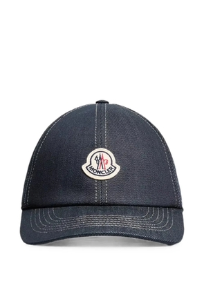 Moncler denim logo-patch baseball cap - Blue