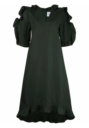 Jil Sander ruffled oversized midi dress - Green