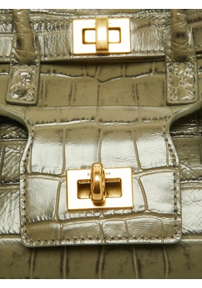 Balenciaga Pre-Owned mini Bel Air croc-embossed tote bag - Green