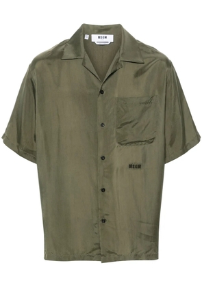 MSGM logo-embroidered shirt - Green