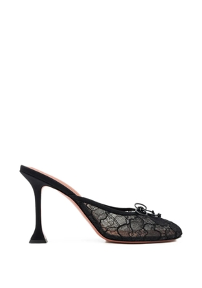 Amina Muaddi Lila lace-panel bow-detail mules - White
