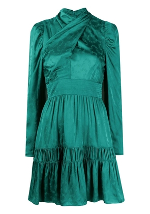 SANDRO Eloise wrap-neck mini dress - Green