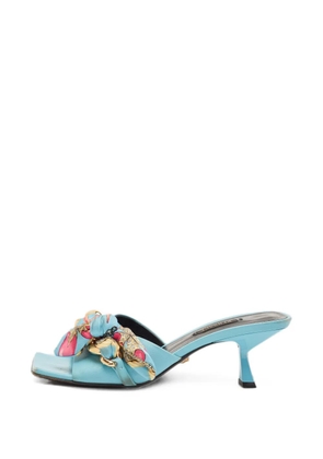 Versace Pre-Owned Medusa chain-link heeled sandals - Blue
