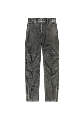 Diesel pants in distressed-effect bonded material - Grey