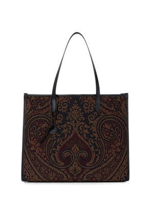 ETRO large Love Trotter bag in jacquard fabric with Paisley motif - Blue