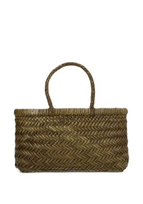 DRAGON DIFFUSION mini Flat Gora woven leather tote bag - Green