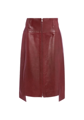 Victoria Beckham zip-front leather skirt - Red