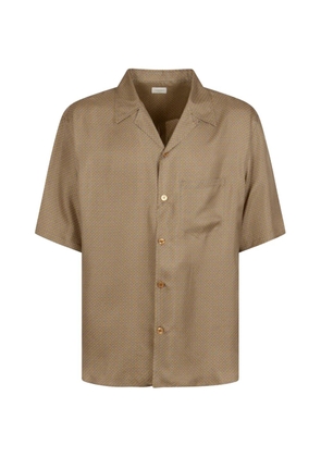 Saint Laurent geometric-print silk shirt - Brown