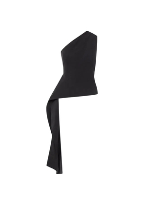 St. Agni Asymm Origami one-shoulder draped top - Black