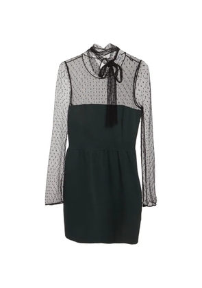 Red Valentino Vintage tulle-panel tie-neck midi dress - Green