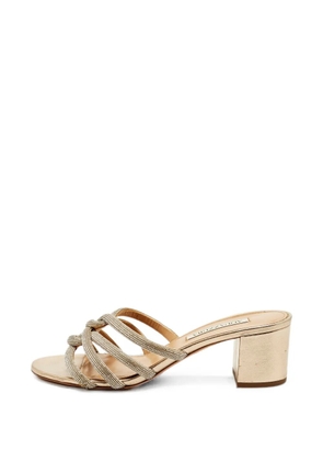 Aquazzura crystal-embellished leather sandals - Gold