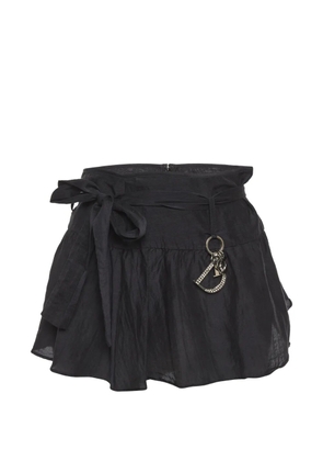 Christian Dior Pre-Owned logo-embellished tie-waist mini skirt - Black
