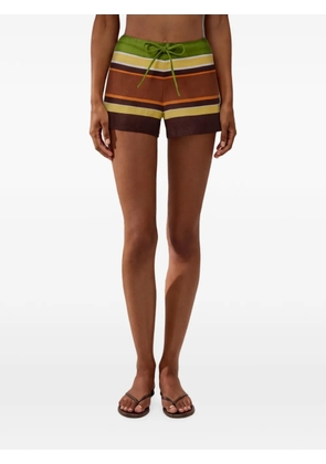 Faithfull the Brand Miel striped drawstring shorts - Brown